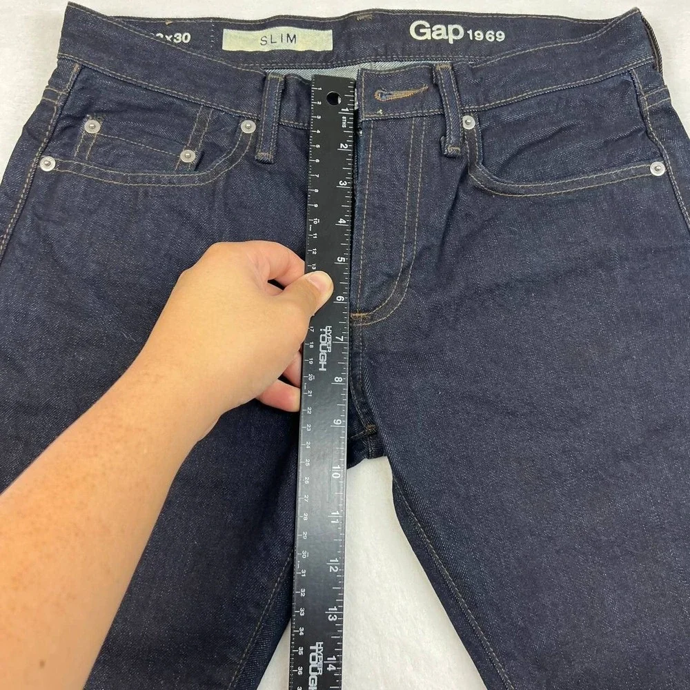 Gap 1969 Jeans Men 28 x30 Black Denim‎ Pants Slim Fit